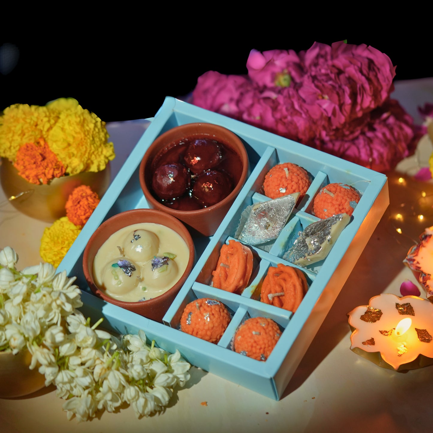 Royal Mithai Candle Box – Premium Assorted Mithai Candle Gift Set