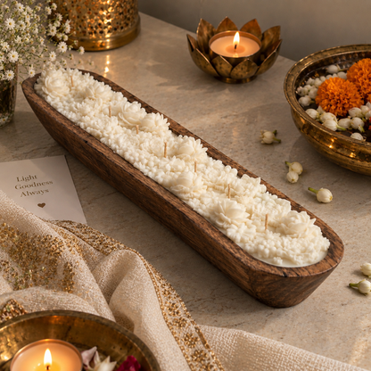 Noor– Statement Wooden Bowl Soy Wax Candle