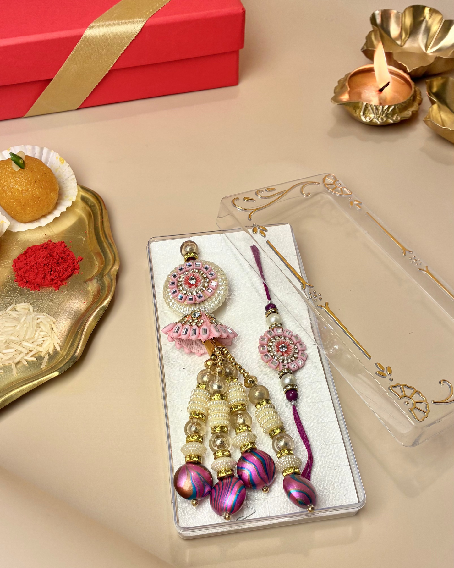 Bhaiya Bhabhi Rakhi - Royal Beads Edition