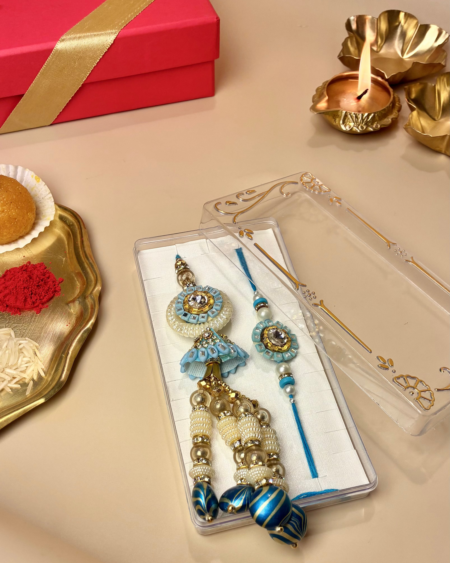 Bhaiya Bhabhi Rakhi - Royal Beads Edition