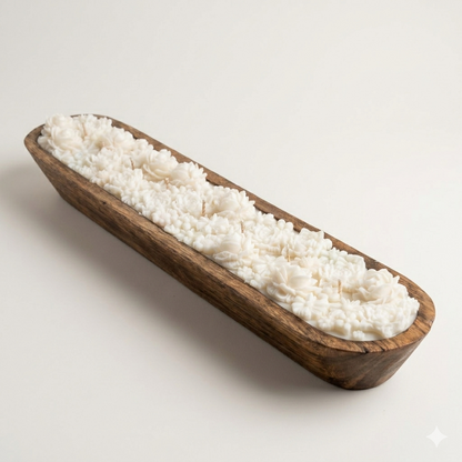 Noor– Statement Wooden Bowl Soy Wax Candle